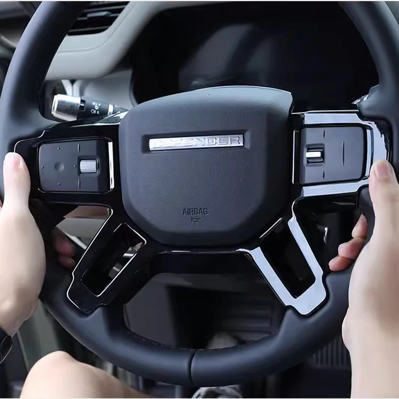 جديد! ! ! لاند روفر ديفندر 90 110 2020-2024 ABS ألياف الكربون الداخلية عجلة توجيه سيارة ملصق مزخرفة ملحقات السيارة #1