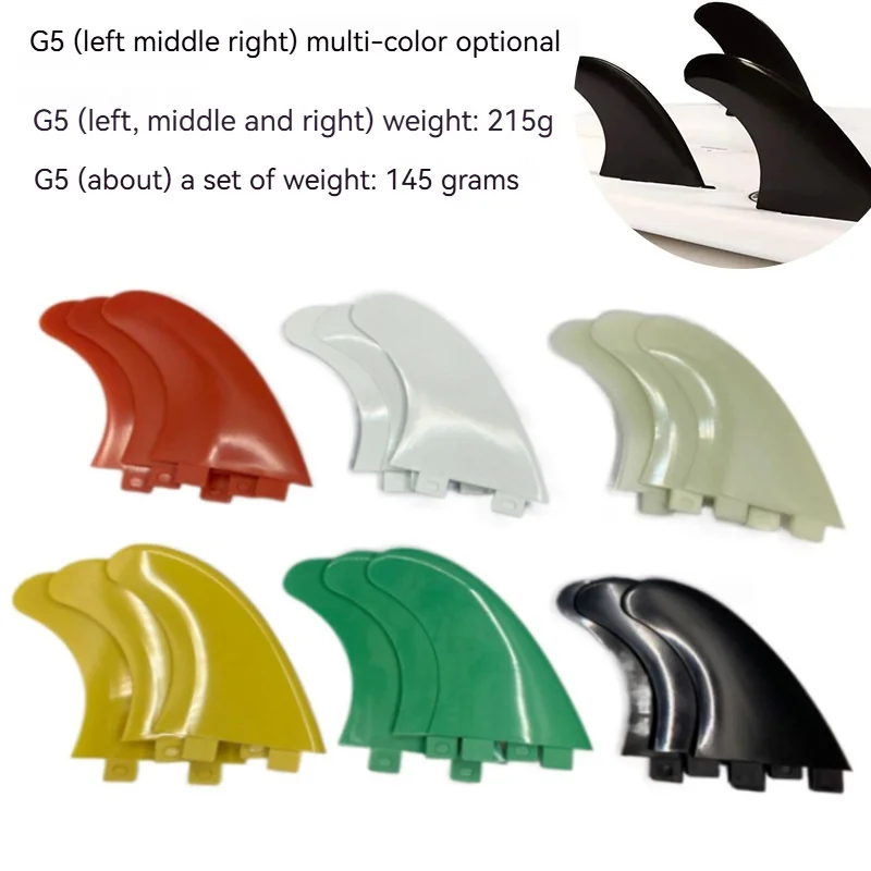 

G5 Surfboard Tail Rudder Split Fins Multicolor Left Center Right 3pcs Complete Board Set Fins Accessories