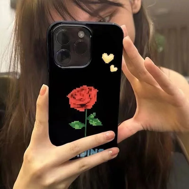 

SEIRASSIM Rose flowers soft phone case for iphone 16 pro max 15 plus 14 13 11 camera protection silicone cover for iphone 12 pro