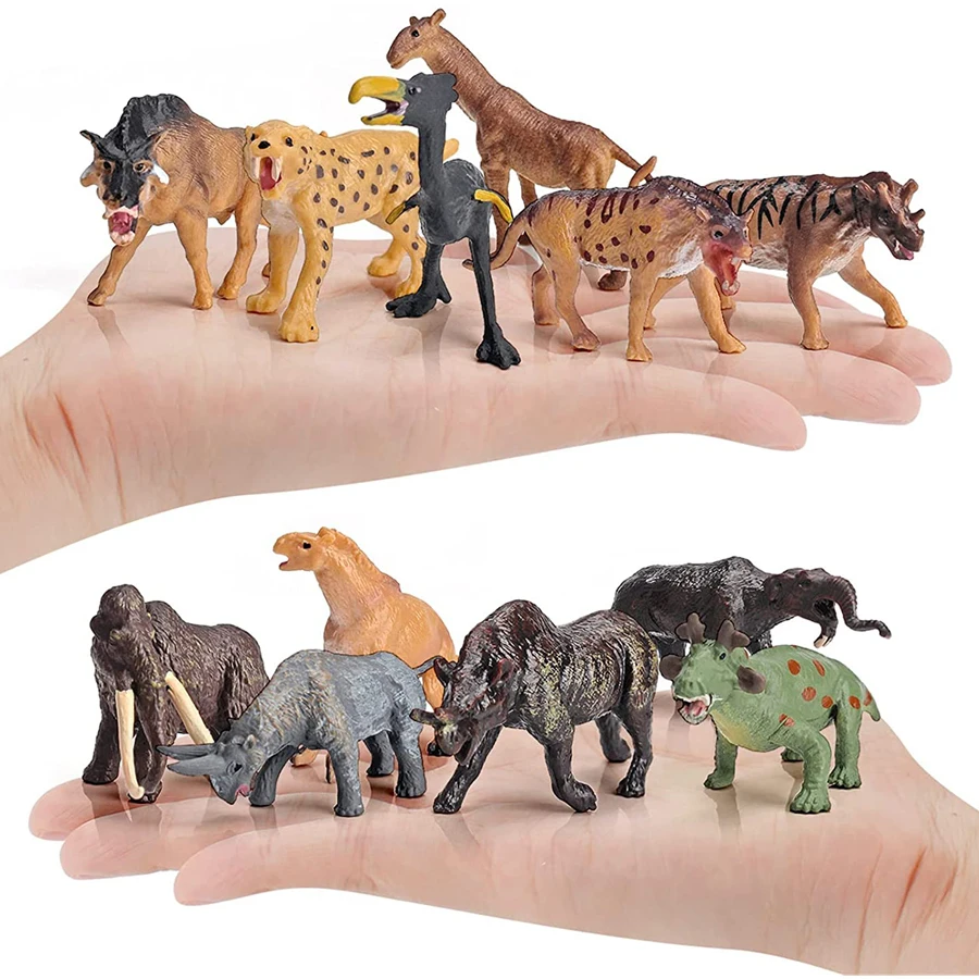 Realistic Prehistoric Wild Animals Smilodon Arsinoitherium Mammoth Morpus Primitive Animal Figurines Model Educational toys