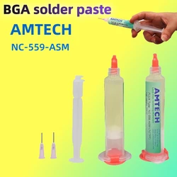 바늘 튜브 용접 오일 무연 및 무할로겐 납땜 플럭스, AMTECH NC-559-ASM BGA SMD PCB 휴대폰 수리, 세척 필요 없음, 10CC