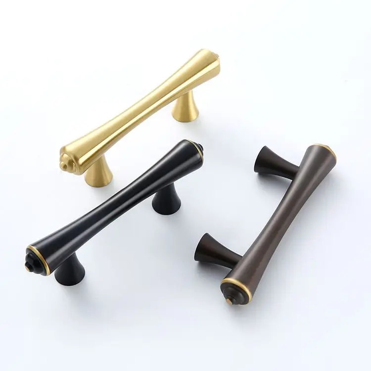 European Luxury Long Rod Cabinet Brass Handle Golden Drawer Wardrobe Handle Furniture Light Luxury Cabinet Handle