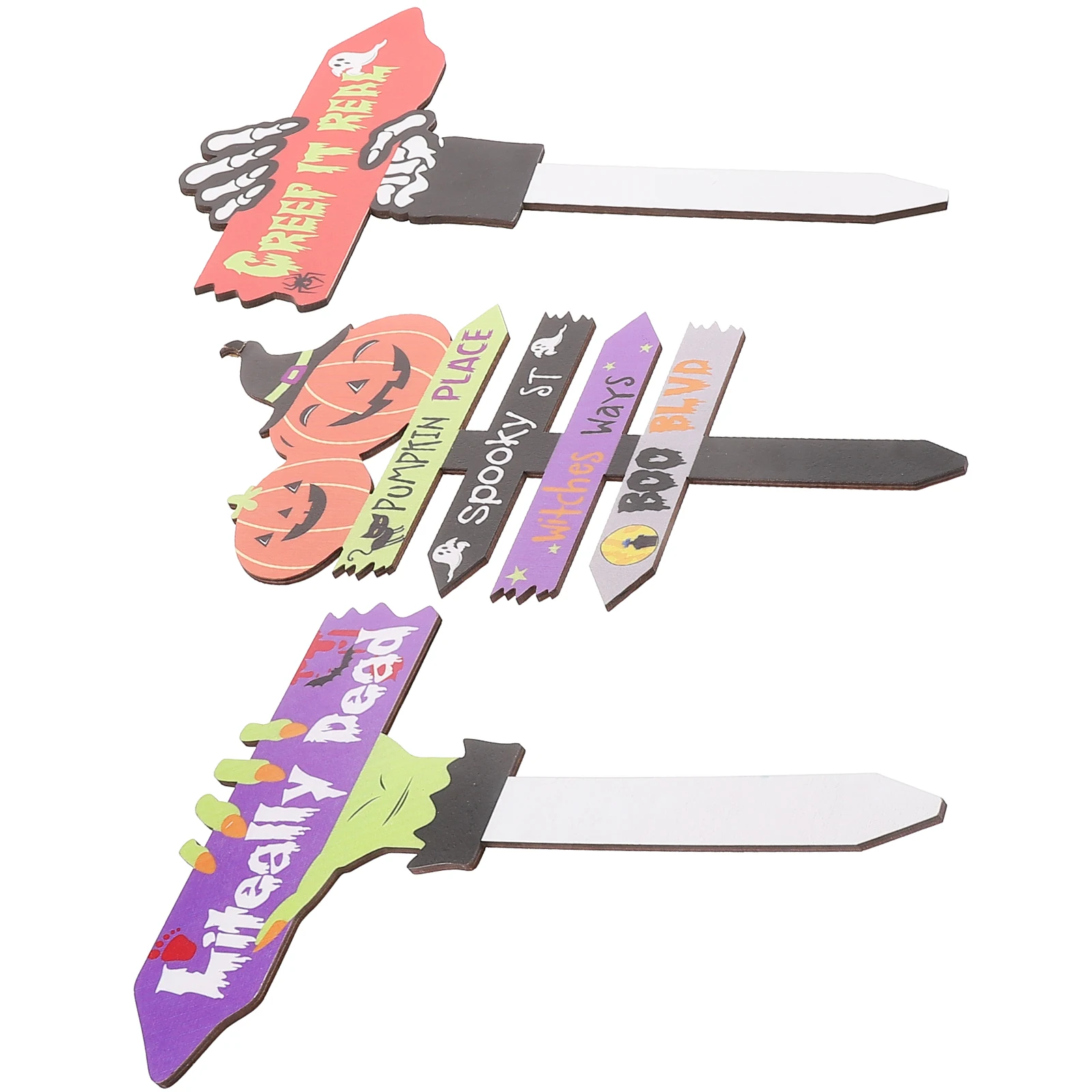 

3 Pcs Halloween Garden Signs Wooden Yard Stake Lawn Inserts 5 3 2 Outdoor DecorHaunted House DecorationHalloween Party Props