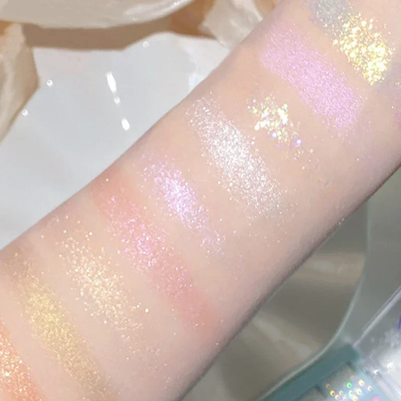 9 Kleuren Glitter Sneeuwvlok Oogschaduw Palet Droom Meisje Parelwitte Oogschaduw Matte Highlights Koele Toon Charmante Ogen Make-Up