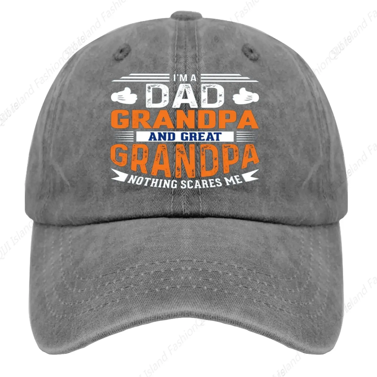 

I'm A Dad Grandpa and A Great Grandpa Nothing Scares Me Baseball Cap Vintage Trucker Denim Hat Washed Cotton Fashion Unisex