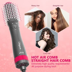 Negative Ionic Blow Dryer Brush Professional Hair Dryer Hot/Cold Air Hair Straightening Brush Electric Hair Brush