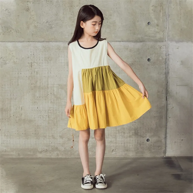 Vestido de Verano sin Mangas de Algodón para Niñas, Ropa Infantil, Conjuntos de Mamá e Hija, Falda de Moda para Niña Pequeña,...
