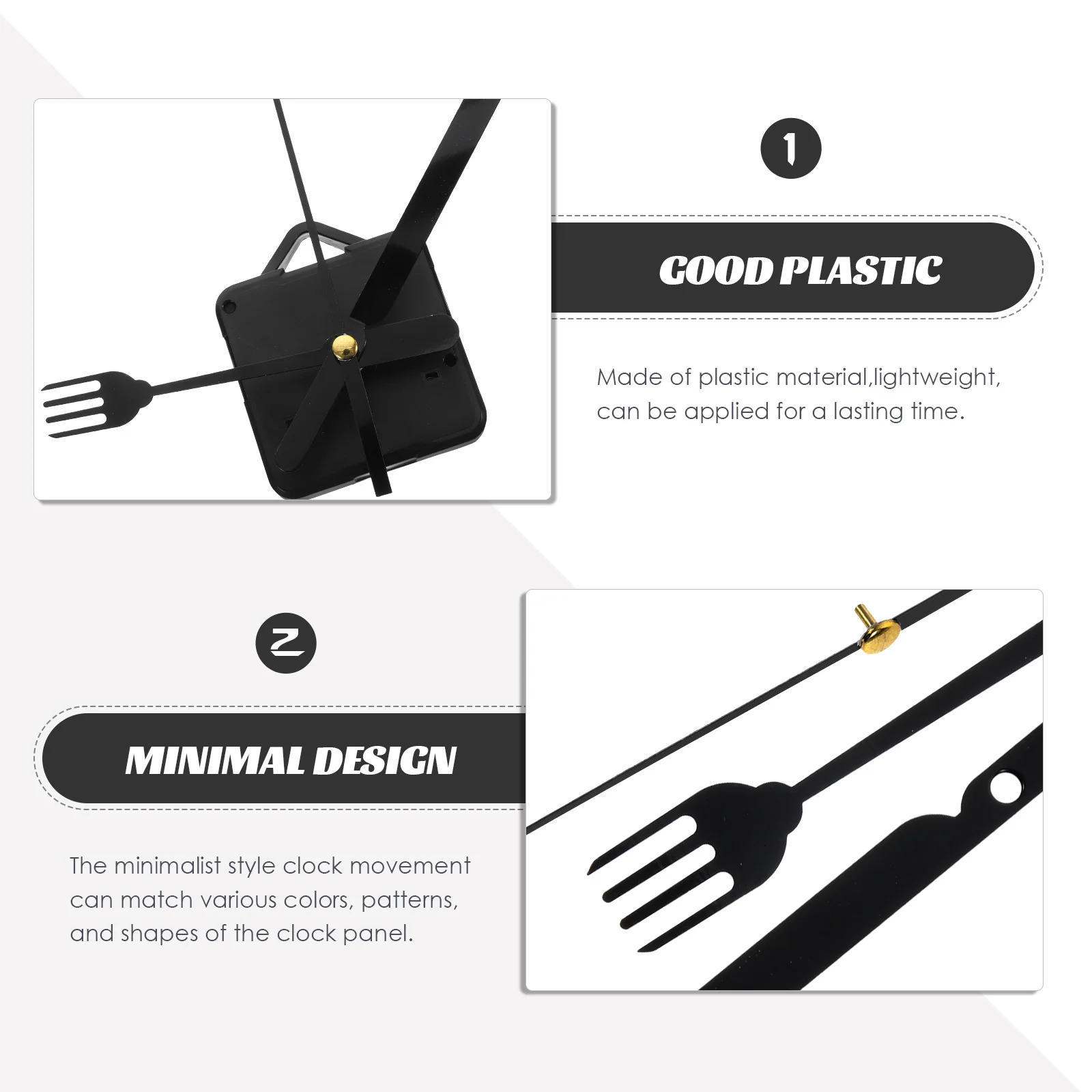 

Silence Quartz Clock Movement Silent Mechanism Short Hands for Replacement Travel