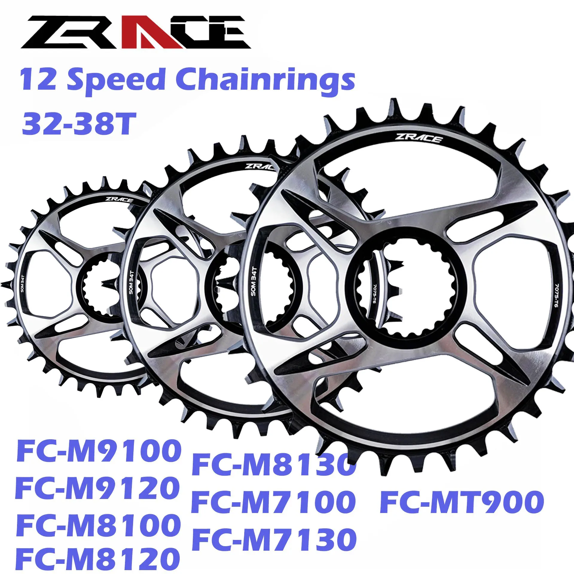 ZRACE Chainring for Shimano Direct Mount 12s 12 speed round crankset 32T/34T/36T/38T M6100 M9100 M9120 M8100 M8130 M7100 MT900