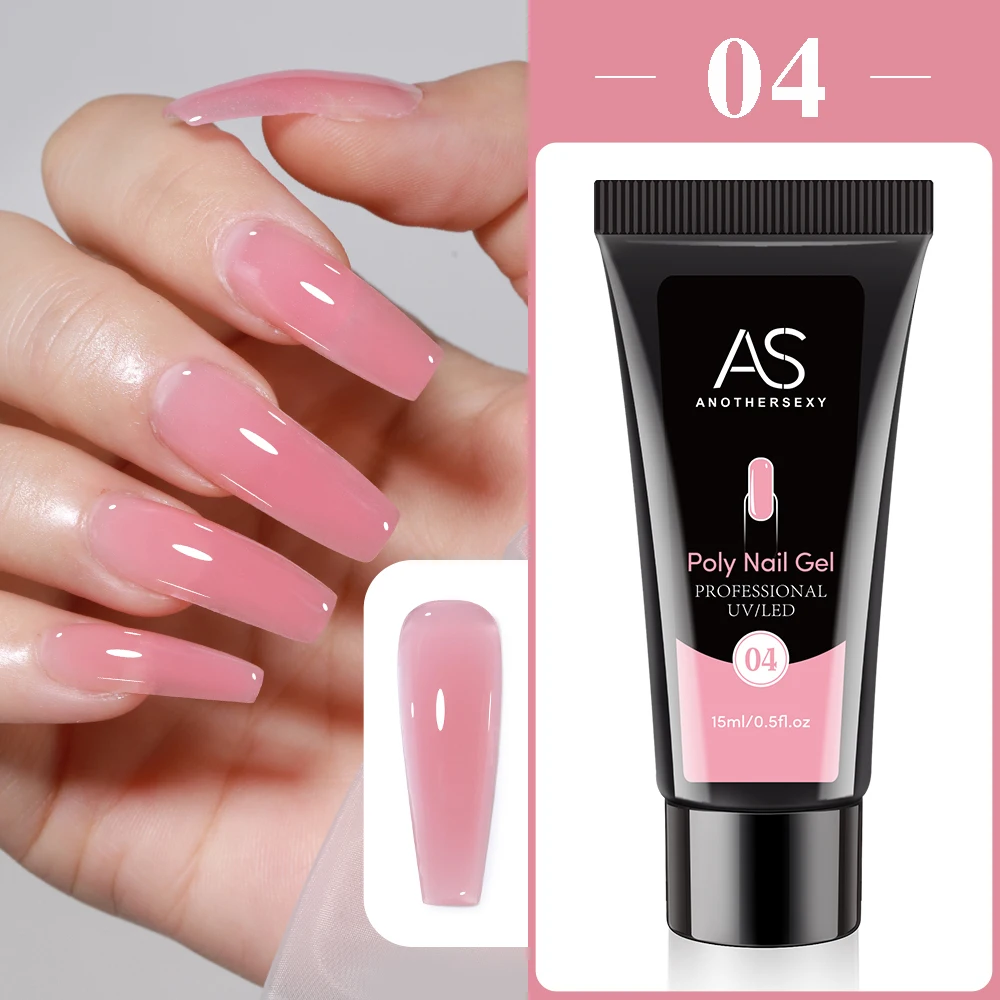 AS 15 ml Nagelverlängerungsgel, Nagelaufbau, Poly-Nagel-Acryl-Gel, UV-LED, schnelle Verlängerung des Kristallmodells, schmerzloser Kristall-Renis-Kleber