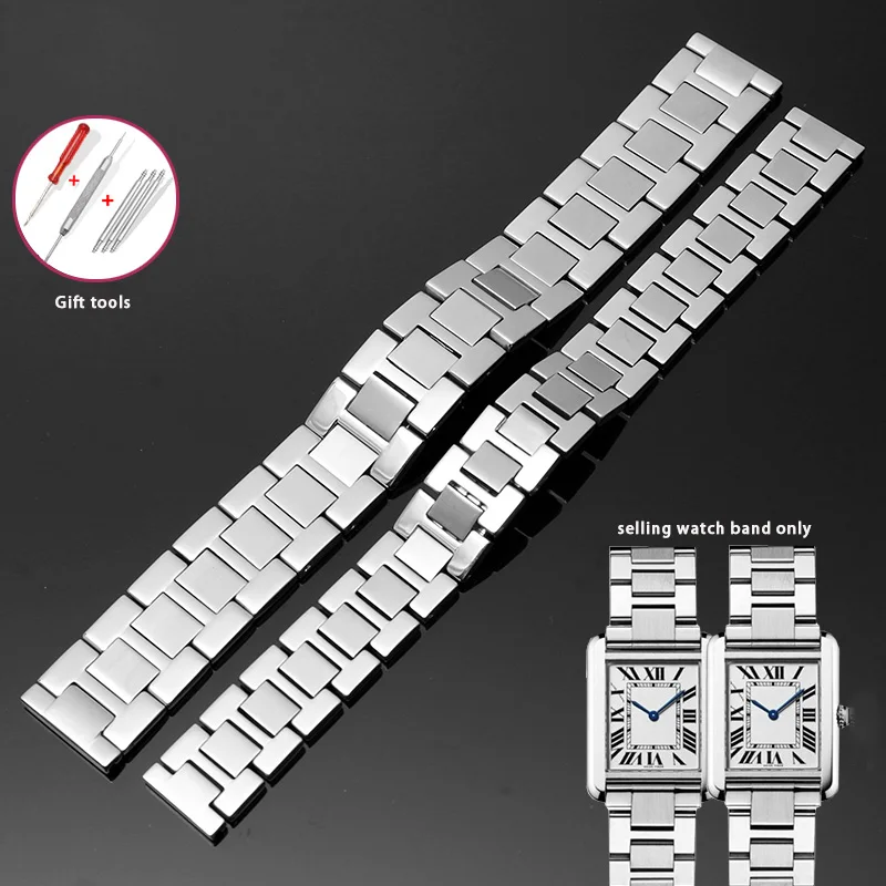 For Cartier Tank Solo Series Classic Appearance W5200005 Comfortable Watch Strap men women Stainless Steel Bracelet Accessories