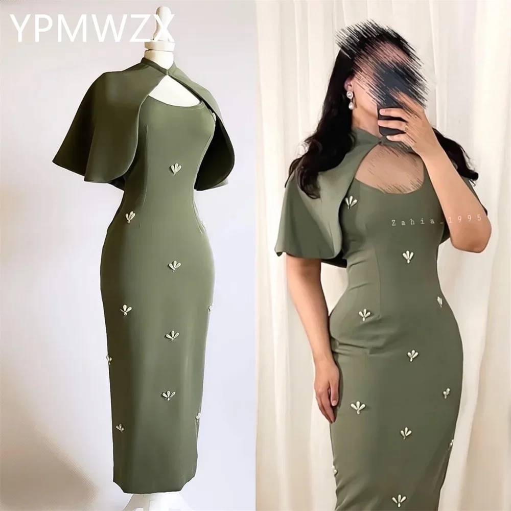 

Customized Evening Dress Party Occasion Women Prom Gown YPMWZX Jewel Column Ankle Length Skirts Vertically Stole Bespoke Occasio