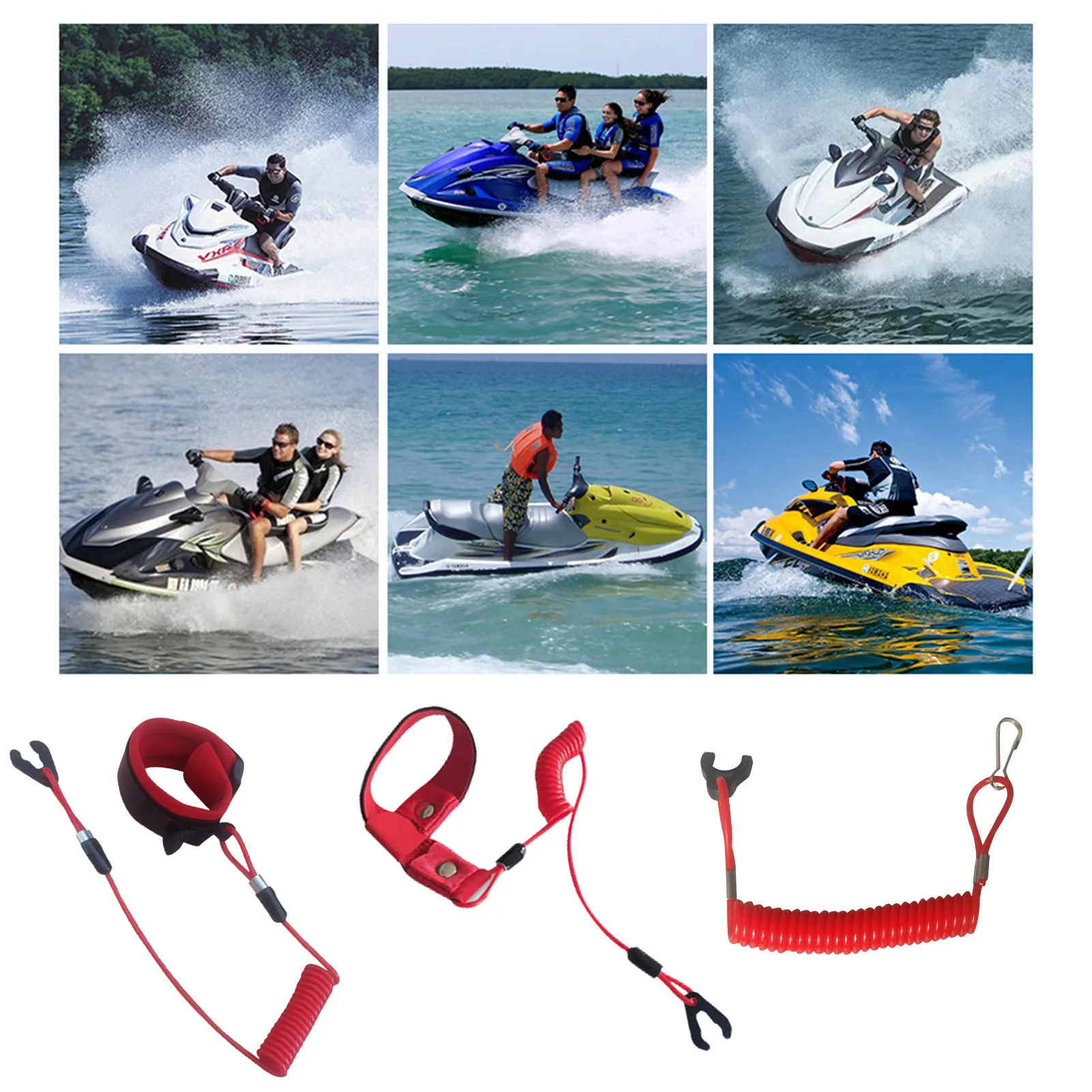 Universal Boat Outboard Engine Motor Lanyard Prevent Accidents Emergency Engine Stop Switch Start Stop Safety Lanyard