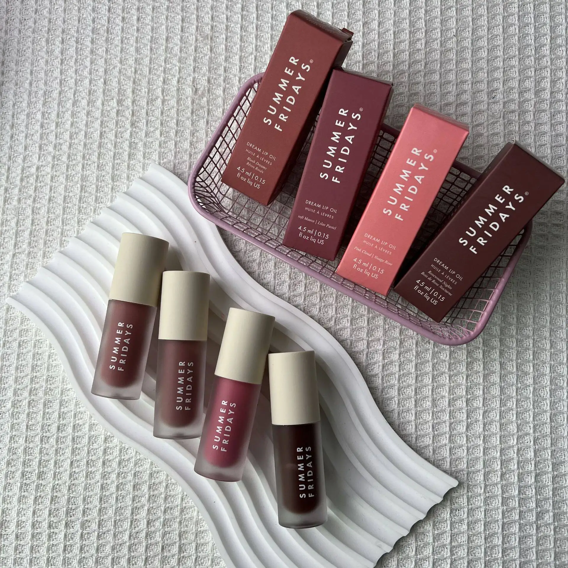 Summer Fridays Lip Balm Moisturizing Mirror Lip Gloss Lip Vanilla Pink Sugar Coffee Cake Smell Lipstick Transparent Makeup Oil