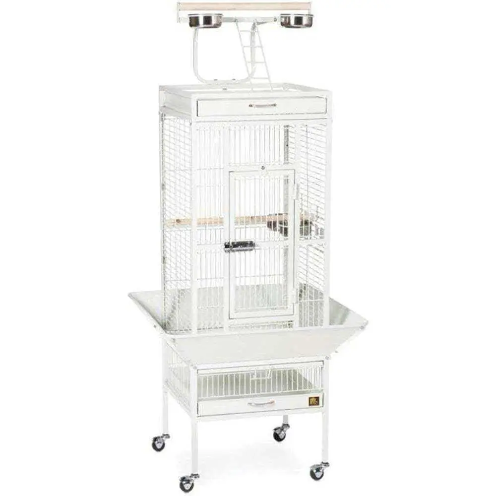 

Клетка для птиц Pet Select из кованого железа, меловой белый цвет, 18 x 18 x 57 дюймов