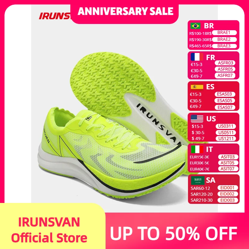 

IRUNSVAN Marathon Running Shoes with Carbon Plate & Air Cushion - Lightweight Road Racing Shoes for Men & Women 037