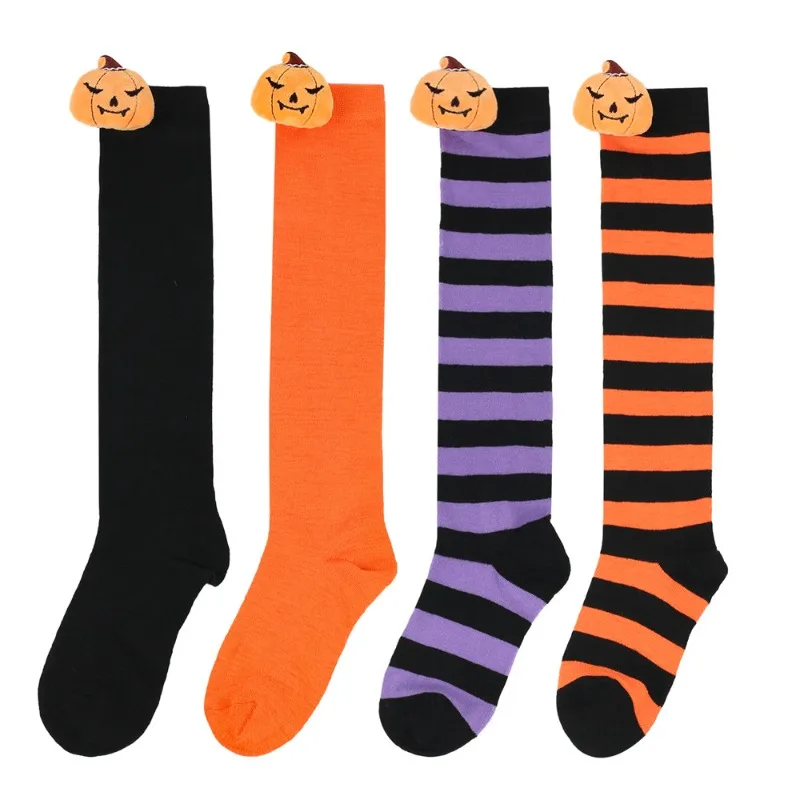 

Halloween Autumn New Accessories Pumpkin Cute Over Knee Cartoon Doll Socks for Boys and Girls Acting Party Stockings Versatile