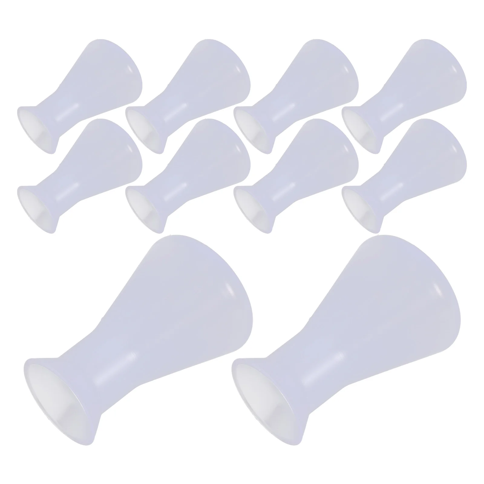 10 Pcs Plastic Flask Wide Mouth Practical for Experiment Flat School Laboratory Pp Erlenmeyer Open Design