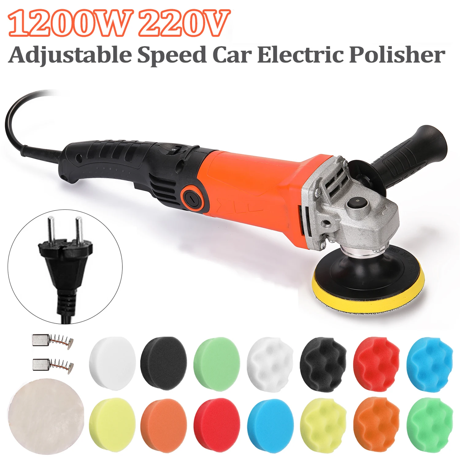 1200 W elektrische Polierer 8000 U/min Auto Wachsen Poliermaschine 6-Gang einstellbar DIY Möbel Automobil Schleifen Polierwerkzeug
