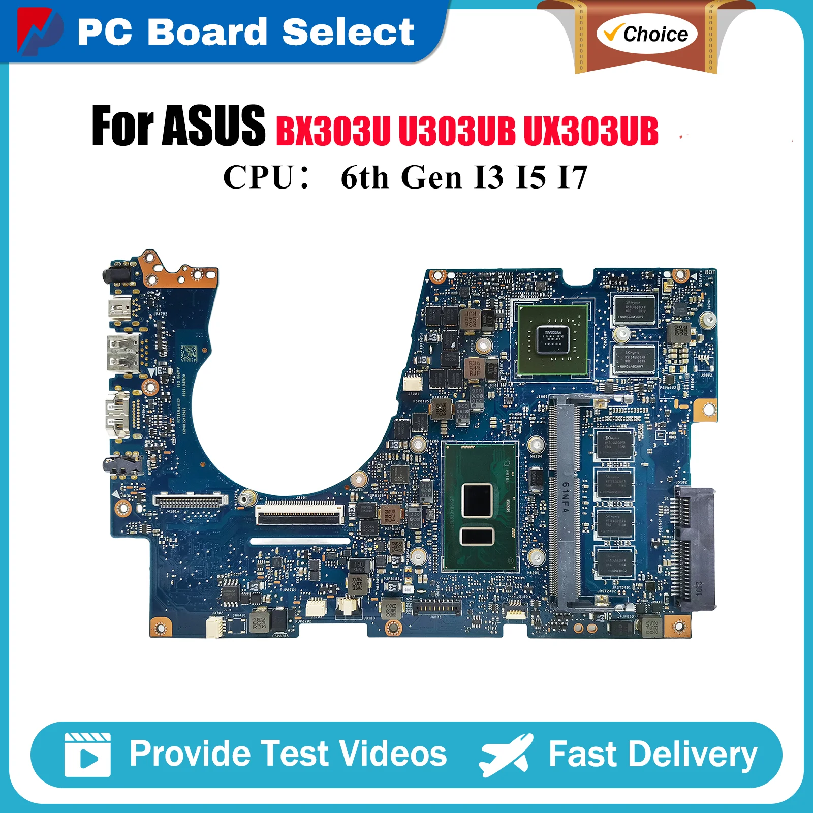 

UX303UB Материнская плата для ноутбука ASUS ZenBook U3000 BX303U U303UB UX303U U303UA UX303UB Материнская плата с процессором I3 I5 I7 100% тест в порядке
