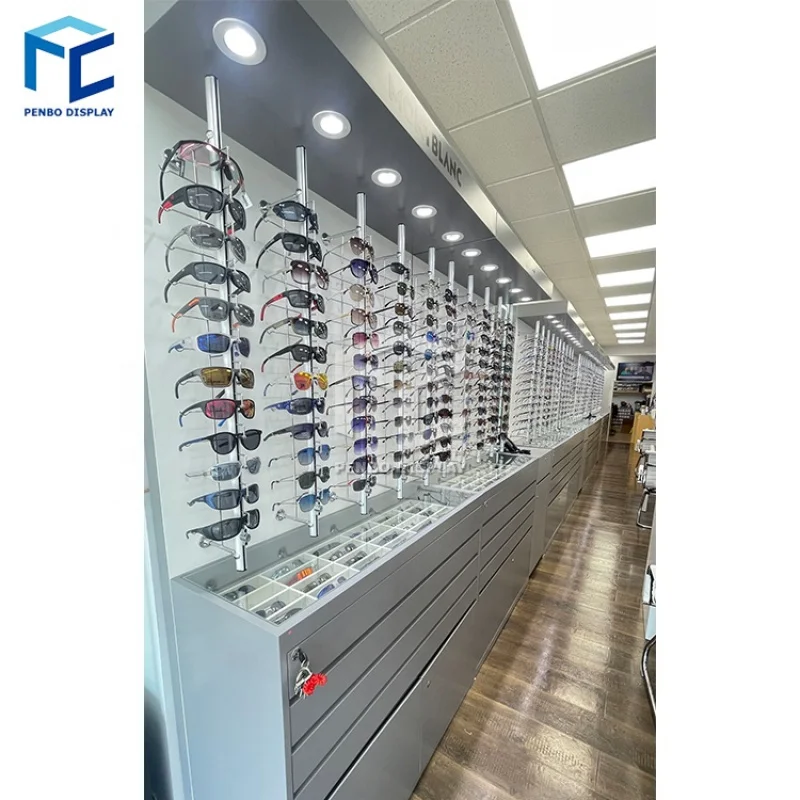 

2025customized. retail eyeglass cabinet optical shop furniture sunglasses display stand wall mounted glasses display showcase