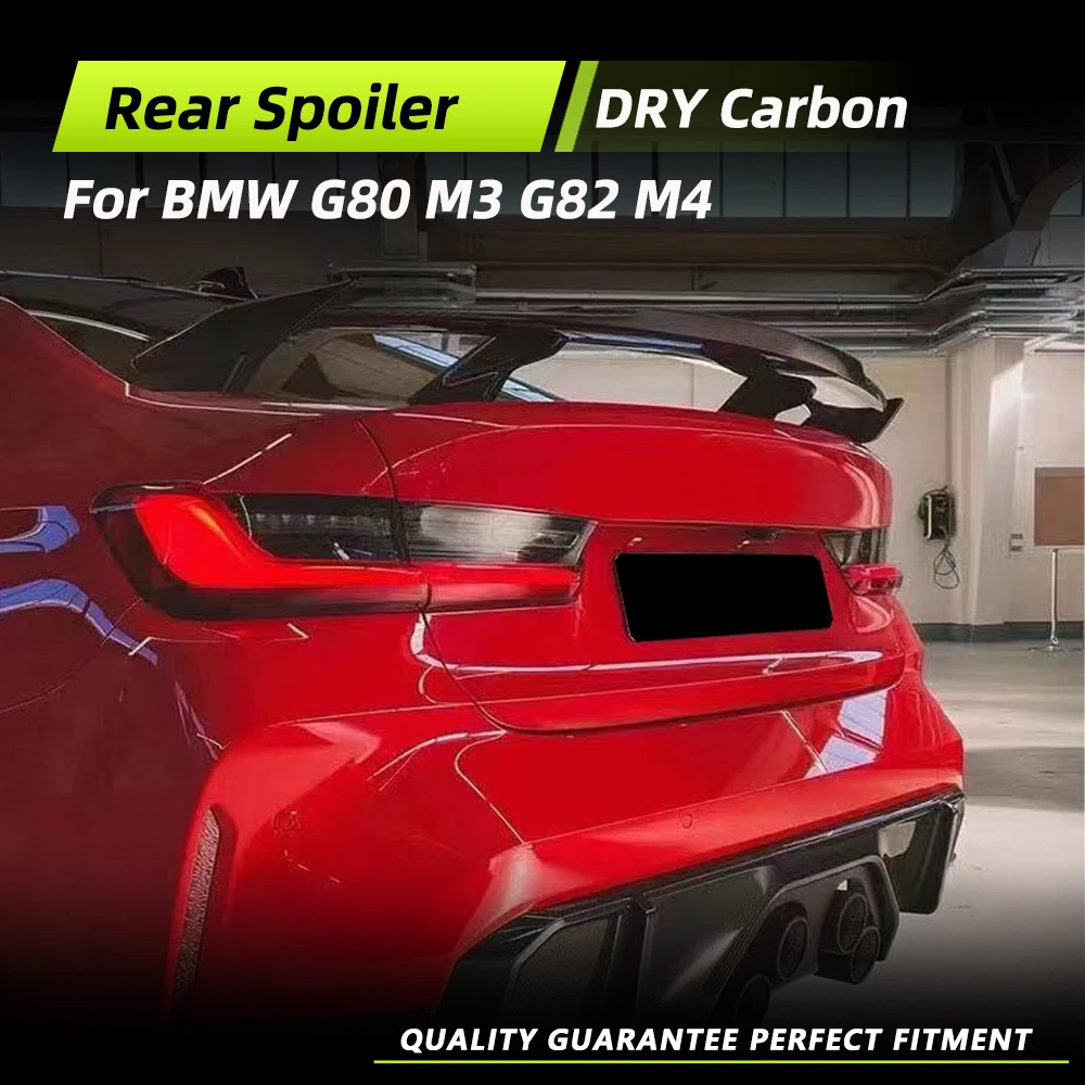 

Гоночный спойлер заднего багажника автомобиля для BMW G80 M3 G82 M4 2021-2024, задняя крышка багажника автомобиля Highkick Wing Lip Body Kits из углеродного волокна
