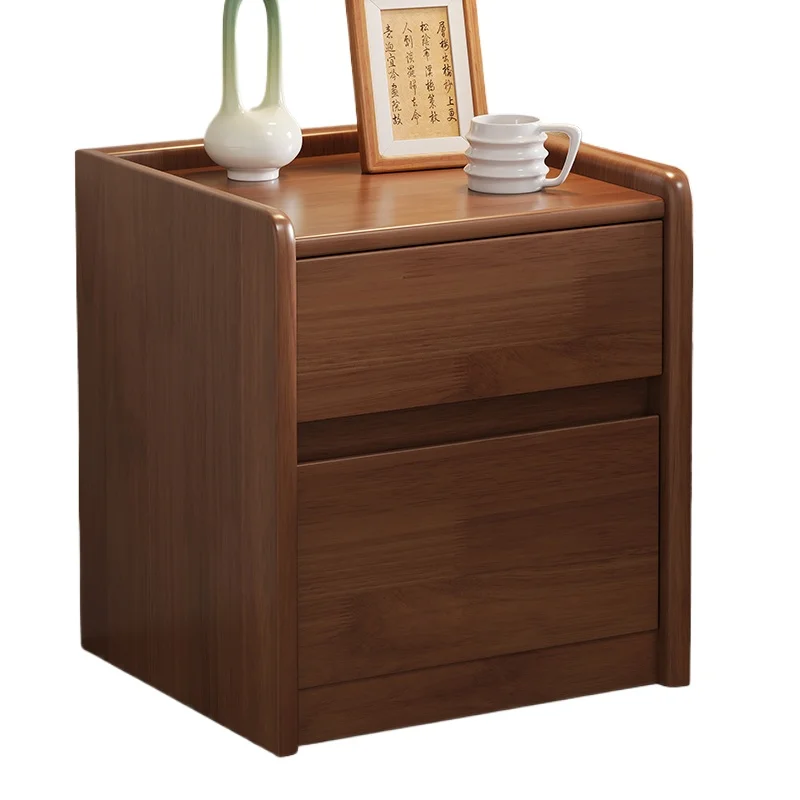 Solid wood bedside table, safe, integrated smart safe with fingerprint password, bedroom storage cabinet