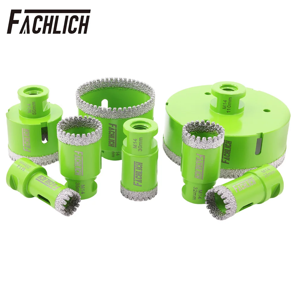 FACHLICH Diamond Core Bits Serrated Dia20/25/30/32/35/50/68/110mm M14 Thread Ceramic Tile Granite Marble Drilling Crown Hole Saw