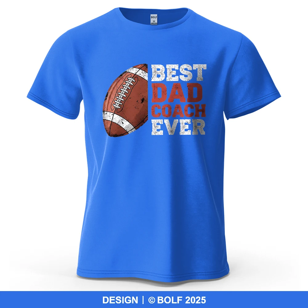 Football Dad Coach Porty Printed Men's T-Shirt 100% Cotton Oversized Manly Graphic Tees for Women Tops Tees Casual Streetwear