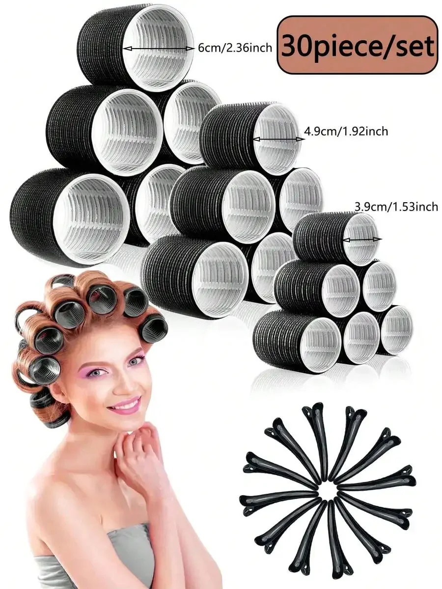 Jumbo Self-Grip Hair Curlers Rollers With Clips For Long Medium Short Hair view 3