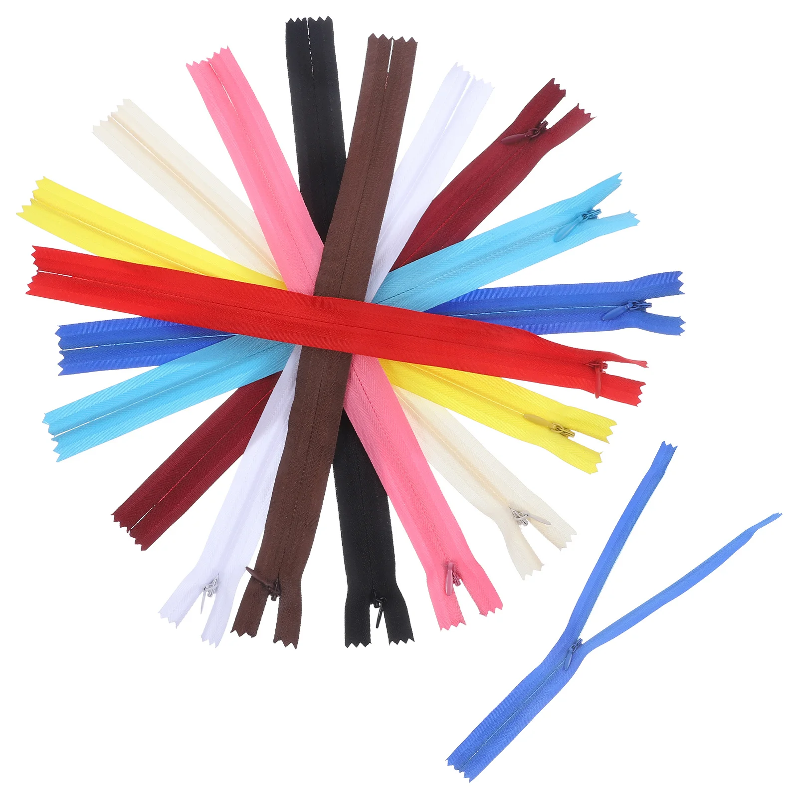 

20Pcs Invisible Zippers Colorful Sewing Zipper Straps for Clothes Pants Skirts Decoration DIY Craft Use Sewing Zipper