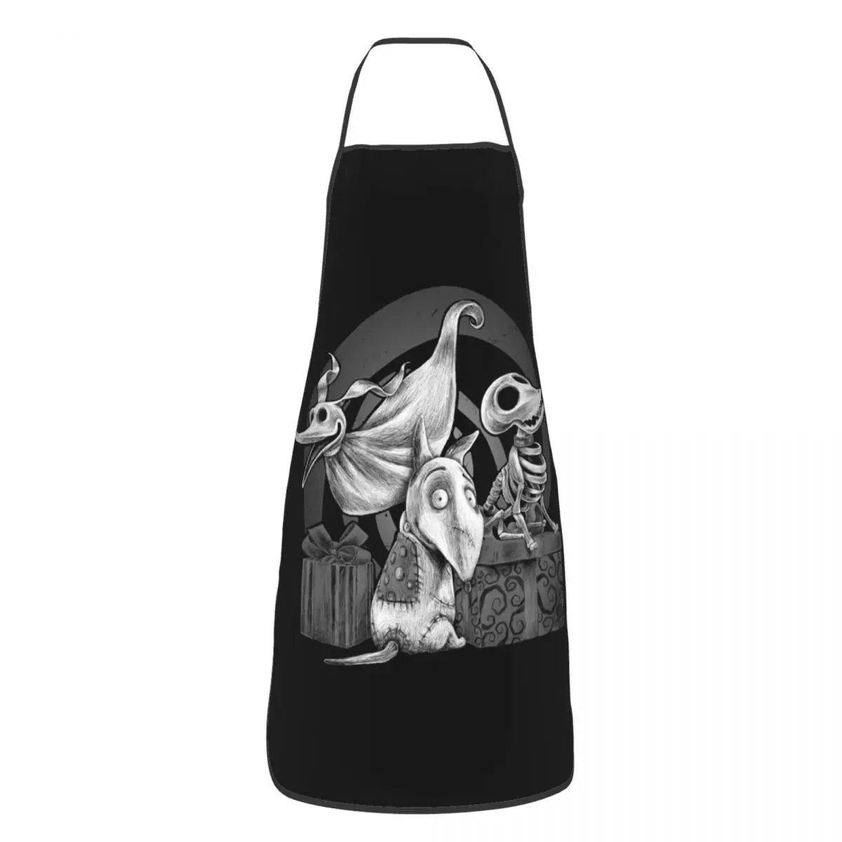 Custom Sparky Frankenweenie Bib Aprons Men Women Unisex Kitchen Chef Creepy Dog Tablier Cuisine for Cooking Baking Gardening