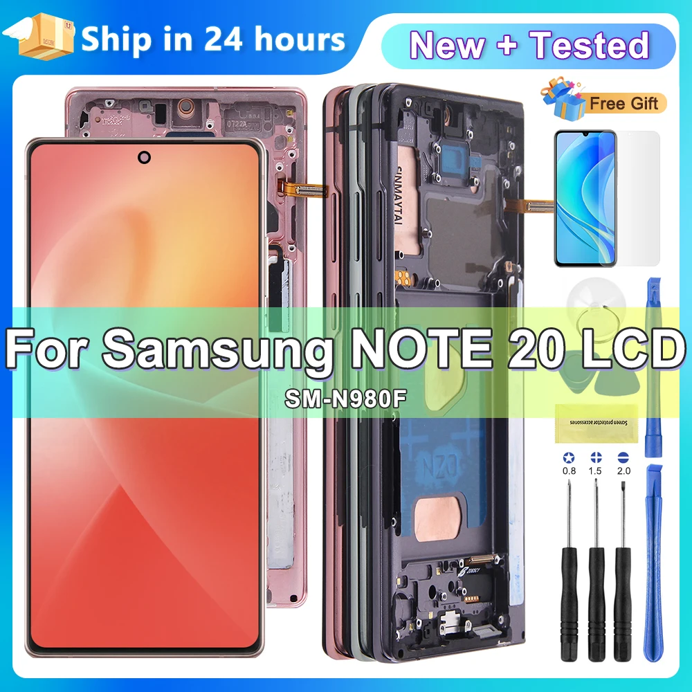 

Для Samsung Galaxy Note 20 N980F N980F/DS ЖК-дисплей цифровой сенсорный экран для Samsung Galaxy Note 20, детали для сборки экрана
