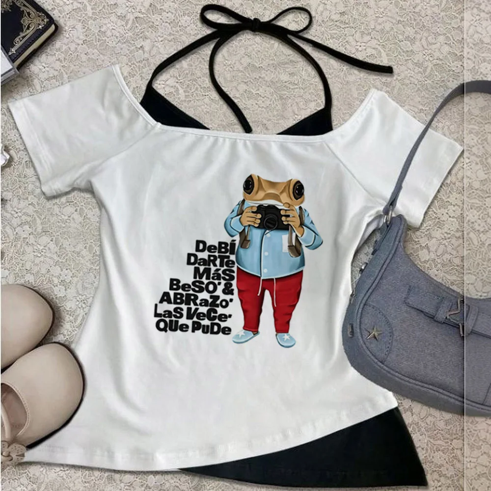 Bad Bunny cropped top ladies clearance sales emo anime 2000s t shirt streetwear gothic japan view 5