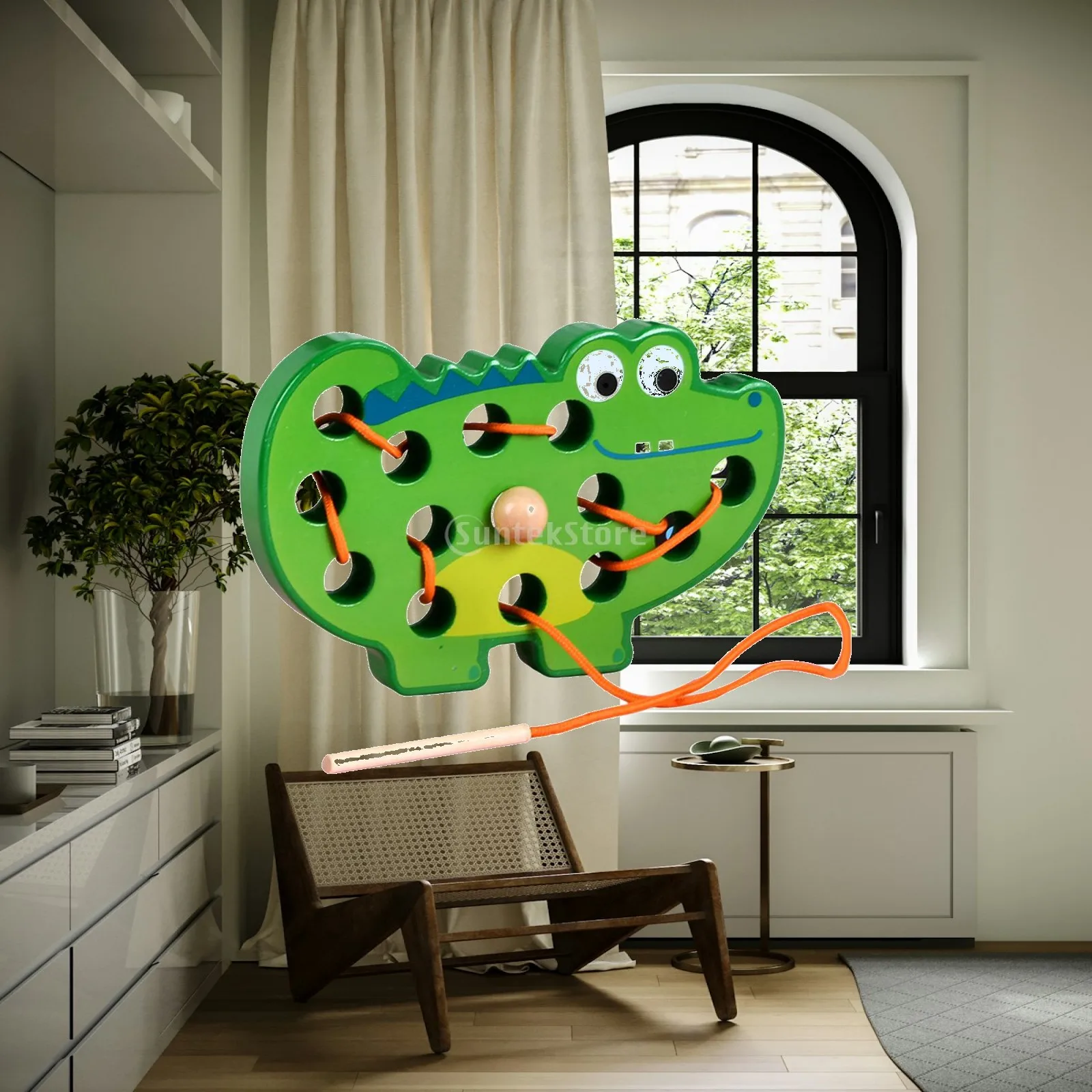 Wooden Stringing Board Threading Toys Lacing for Motor Skill Preschoolers Coordination