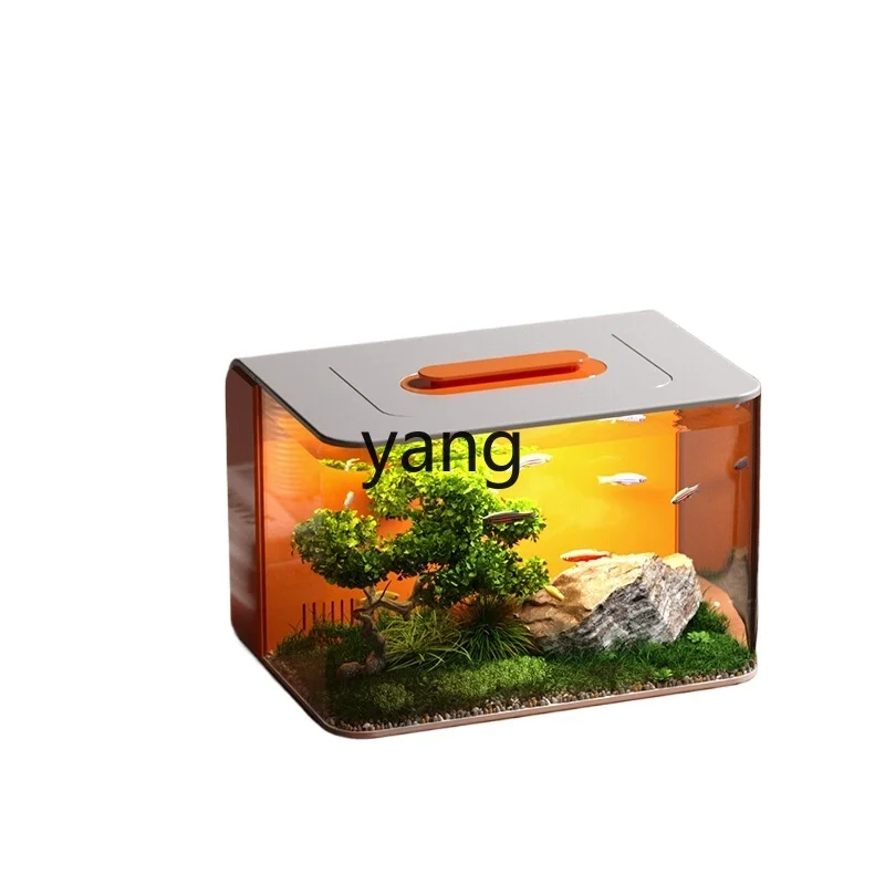 

LH desktop small fish tank small integrated water-free ecological tank lazy home landscaping aquarium