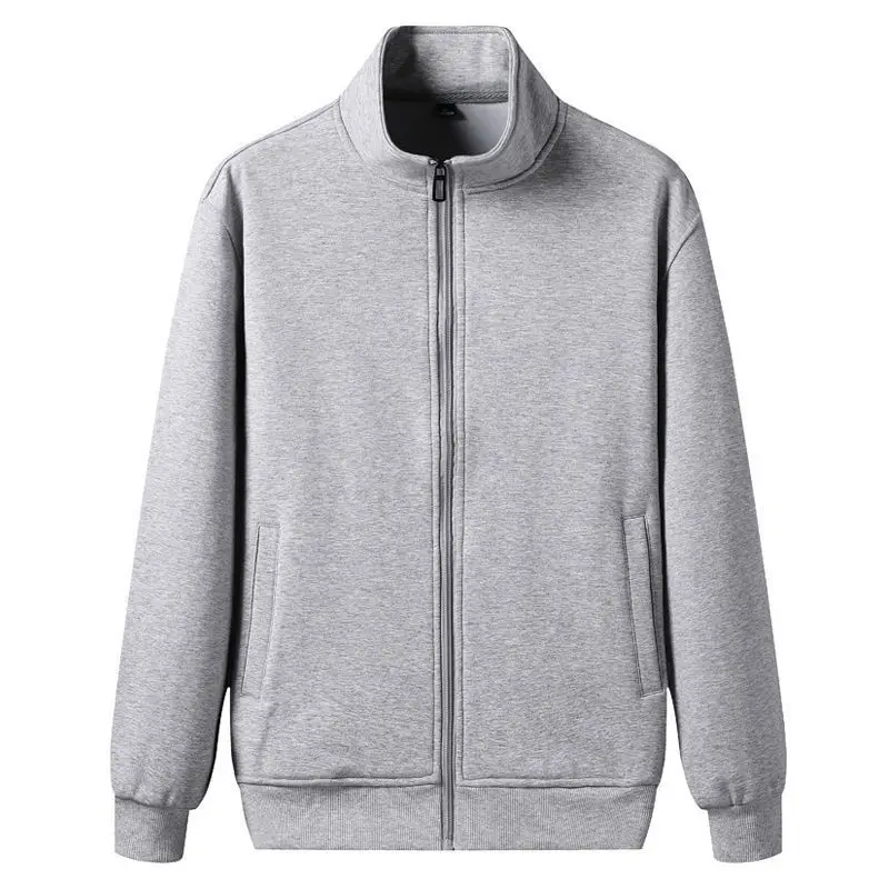 

Fall Winter Fitn Sweatirt Men's Cycling Stand Collar Running Training Zipper Open Cardigan Large Size Jaet