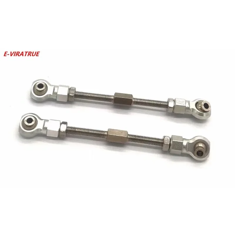 E-VIRATRUE 7075 Aluminum Adjustable Front Steering Link Rod For Losi RZR Rey&Losi Baja Rey 1.0&2.0 1/10 2pcs