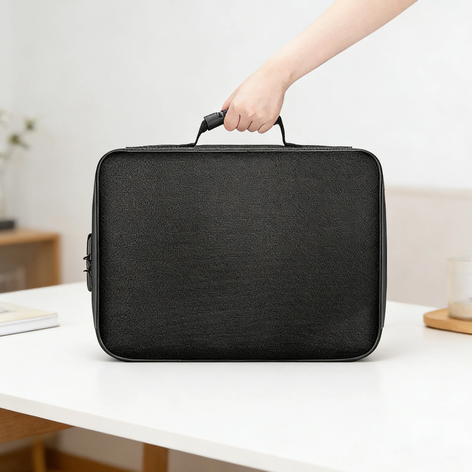 

Fireproof File Storage Case with Lock Document Safe Box with Water-Resistant Zipper for Laptop Passport Certificates Cards