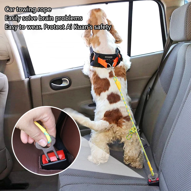 Dog Leashes Dog Collars Harnesses Puppy Leash Durable Pet Lead Blast Traction Rope Removable Dog Seat Belt Pet Dog Car Seat Belt