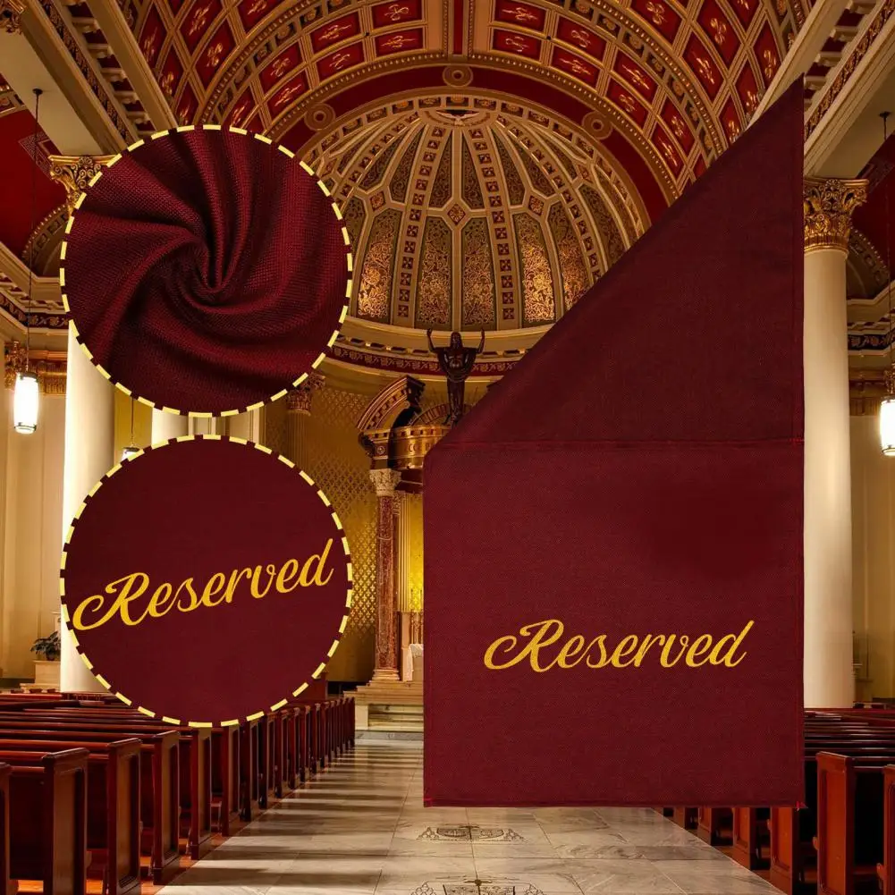 Chair Back Hanging Cloth 6 Pcs Chair Signs Church Pew Seating Placeholders Wedding Event Party Celebration Hanging Cloth