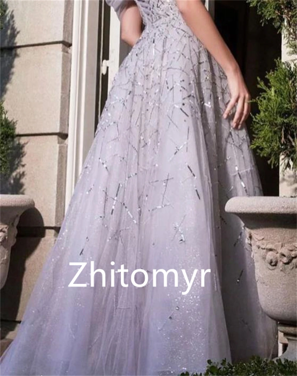 Customized Prom Dress Exquisite Sparkle Off-the-shoulder Ball Gown Celebrity Dresses Paillette / Sequins Tulle Floor Length Orga