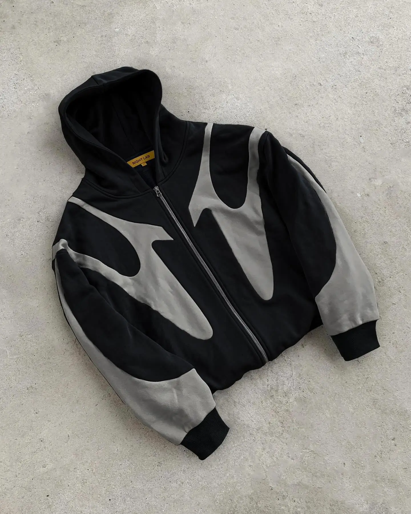 Nl25h Gothic Burgundy Geometric Zipper Hoodie Autumn New Casual