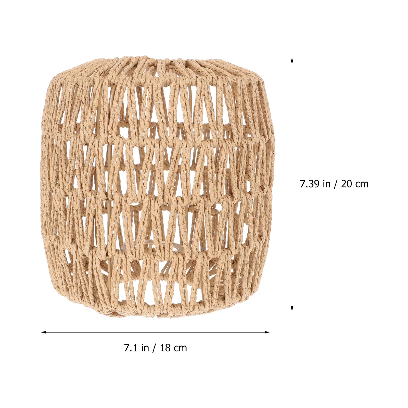 1Pcs Woven Lampshade Rustic Hemp Rope Vintage Chandelier Cover Handmade Pendant Lamp Shade for Dining Room Kitchen Bedroom Cafe