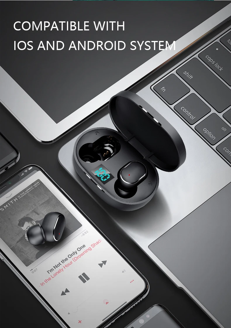 Imagem -06 - Fones de Ouvido sem Fio Bluetooth E6s Fone de Ouvido Estéreo Esportivo Bass Tws Earbuds com Microfone Fone de Ouvido para Iphone Xiaomi 10 Kit