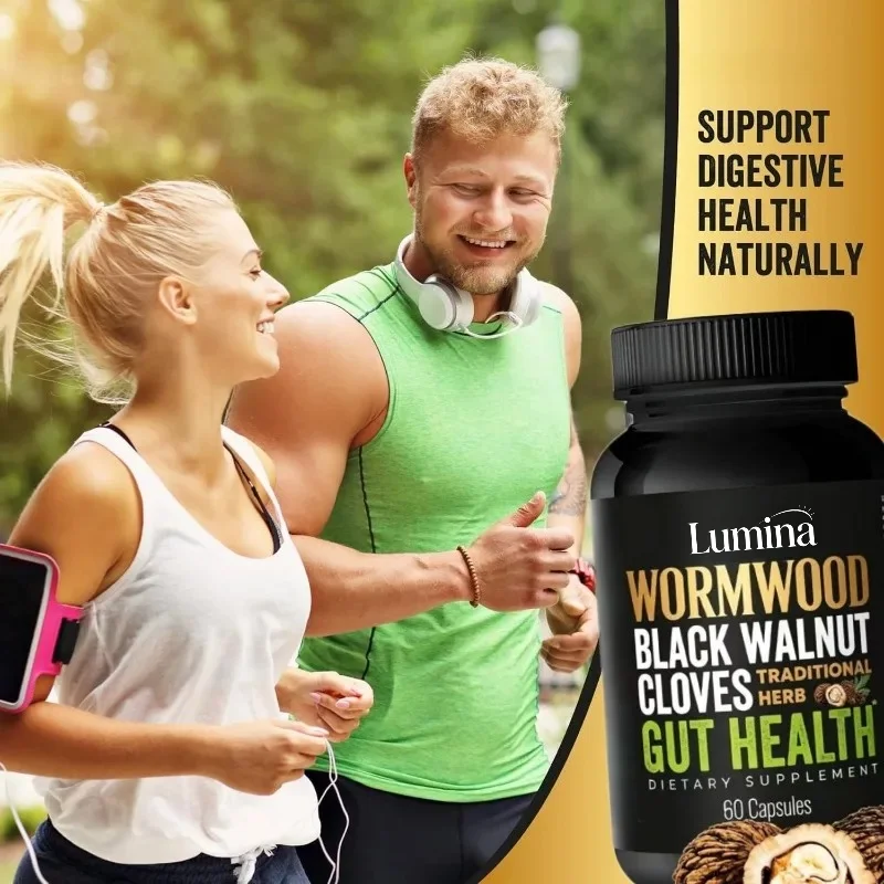 Wormwood Black Walnut Lilac Capsules - Natural Intestinal Cleansing Digestive Health Support Herbal Extract Supplement
