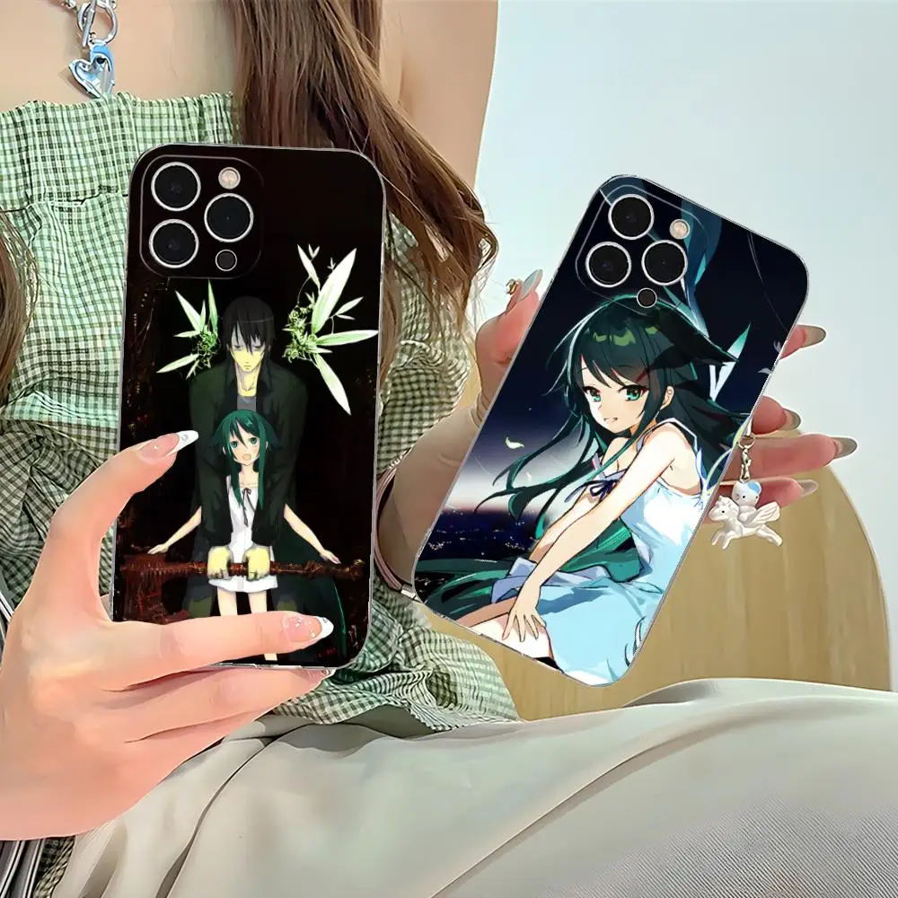 Saya no Uta حافظة هاتف محمول لهاتف آيفون 16 15 14 13 12 11 X XR XS 8 6 Pro Max Plus غطاء صغير شفاف اللون غطاء فاخر جميل