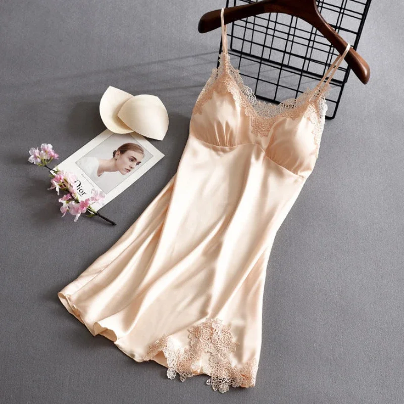 

Nightgowns Women's Clothes Summer Thin Ice Silk Suspenders Bustier Home Simple Soft Cozy Casual Slim Loose Fit Airy Cool Sexy