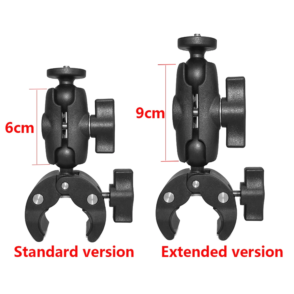 

Мотоциклетный велосипедный суперзажим с двойной шаровой головкой, адаптер для крепления на руку для GoPro Insta360 DJI Action или монитора камеры, светодиодные фонари