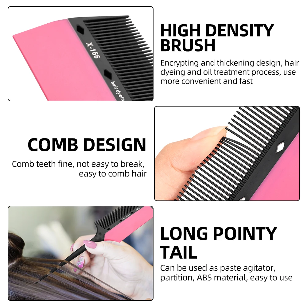 Hair Dye Brush Comb Home Use Fine-Tooth Color Applicator Tip-Tail Sectioning Tool Salon Quality Highlight Styling Supplies